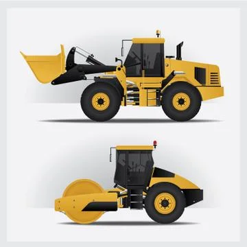 Construction Vehicles Vector Illustration Stock Illustration