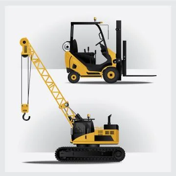 Construction Vehicles Vector Illustration Illustrazione stock