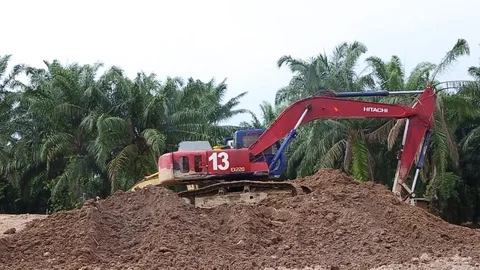 Construction Vehicles at work Stock Footage 96018989