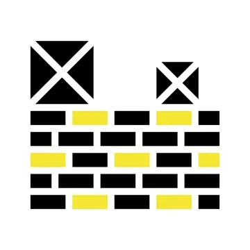 Construction wall icon. Concept of building, construction, and architecture. Ilustración de archivo