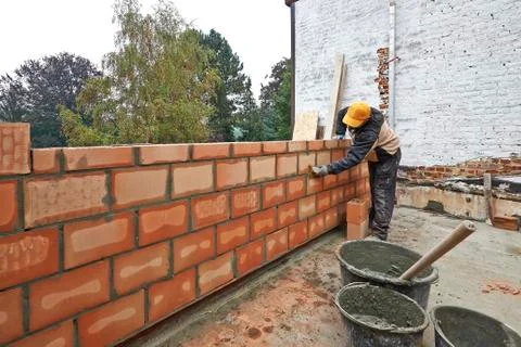 Construction of a wall for new room Stock Photos