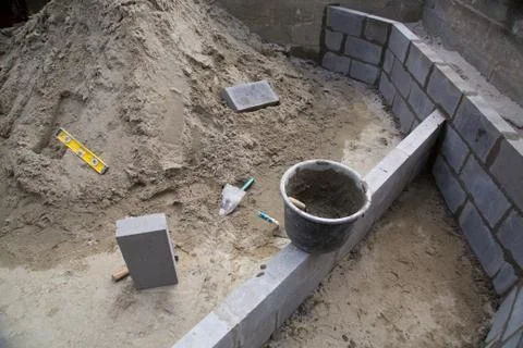 Construction of a Wall Stock Photos