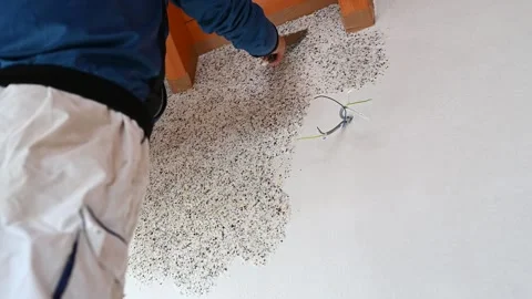 Construction wall plaster worker Stock Footage 168910636