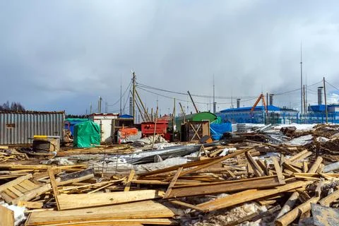 Construction waste at the construction site Stock Photos