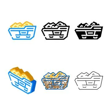Construction waste container color icon vector styles Stock Illustration