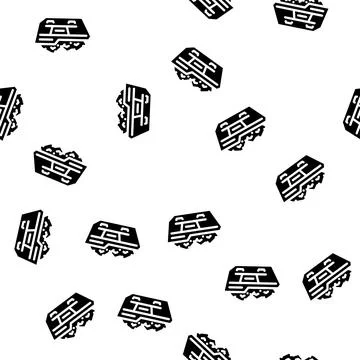 Construction waste container glyph vector seamless pattern Illustrazione stock