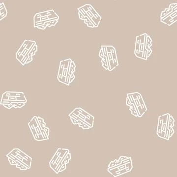 Construction waste container line vector seamless pattern Illustrazione stock
