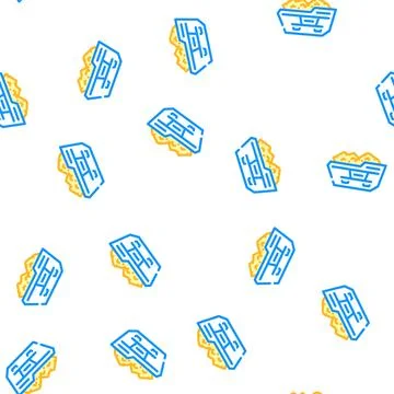 Construction waste container vector seamless pattern Illustrazione stock