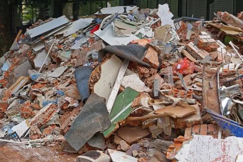 Construction waste dump Foto stock