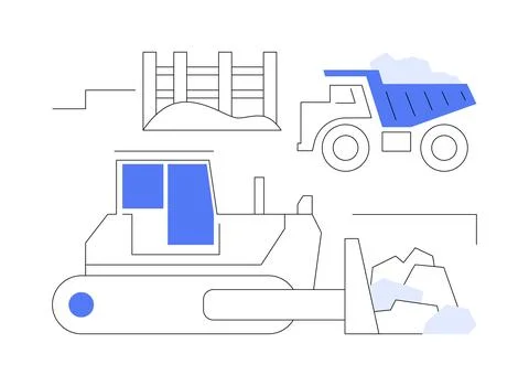 Construction waste handling abstract concept vector illustration. Illustration