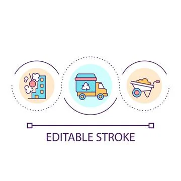 Construction waste loop concept icon Illustrazione stock