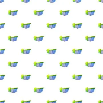 Construction waste skip bin seamless pattern Stock Illustration
