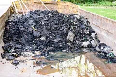 Construction waste in a skip Stock Photos