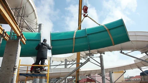Construction of the water park. Stock Footage 37175404