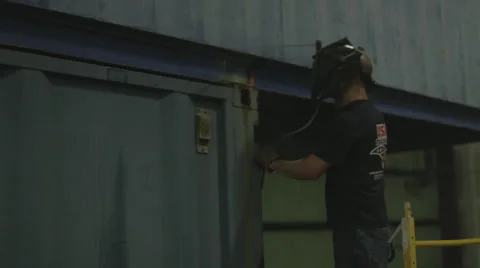 Construction Welder On Construction Site 2 Stock Footage 46577668