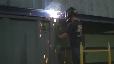 Construction Welder On Construction Site Stock Footage 46577539