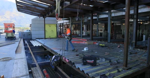 Construction welder structural steel building DCI 4K Stock Footage 67733606