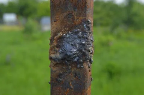 Construction welding of metal structures 库存照片