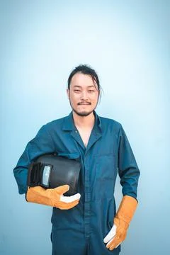 Construction Welding Worker Holding Constructing Equipment Tools on Isolated  Stock Photos