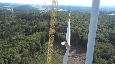 Construction of a wind power in Germany Video stock 73123968