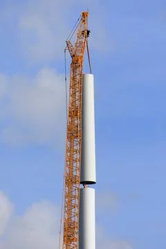 Construction of a windturbine Stock Photos