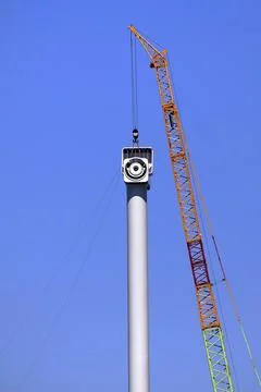 Construction of a windturbine Stock Photos