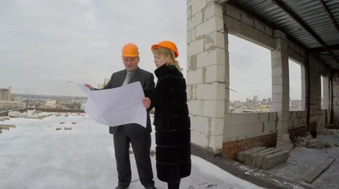 Construction in winter. Video stock 58686230