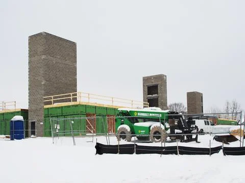 Construction in winter Stock Photos