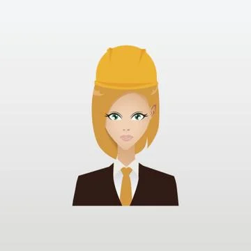 Construction Woman Engineer Stock Illustration