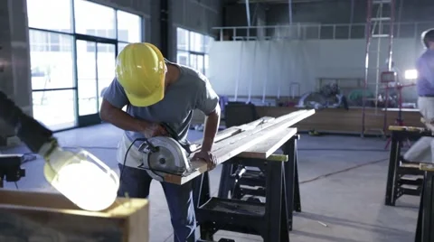 Construction wood cut Video stock 40042844