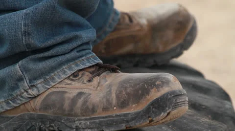 Construction work boots Stock Footage 23162408