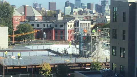 Construction Work in Boston Stock Footage 163176937