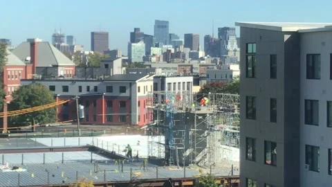 Construction Work in Boston Stock Footage 163176974