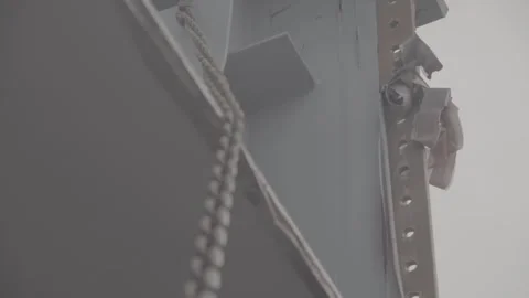 Construction work, bridge construction, chain, metal Stock Footage 278398490