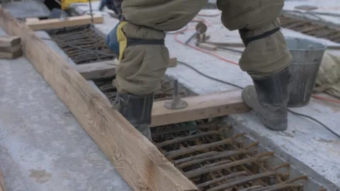 Construction work, builders at work, day Stock Footage 280969466