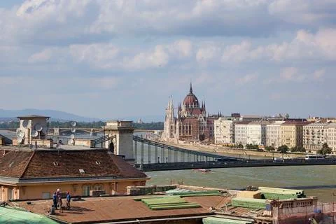Construction work in the city Budapest Foto stock