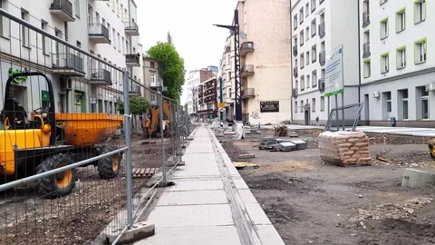 Construction work in city center Stock Footage 276749813