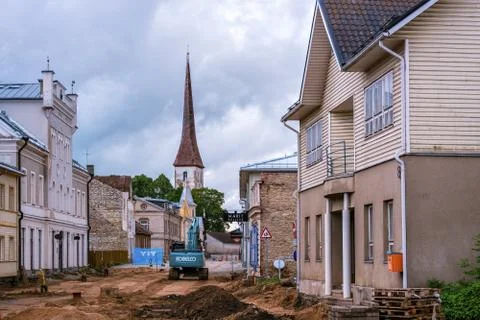 Construction work in the city. Stock Photos