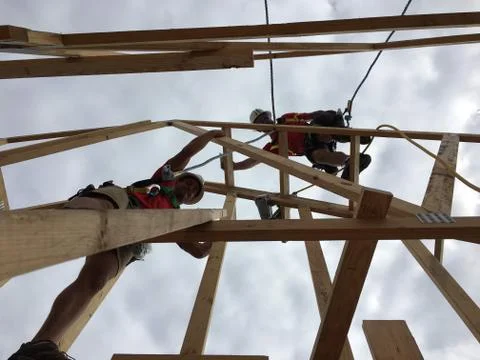 Construction Work Climbing Stock Photos