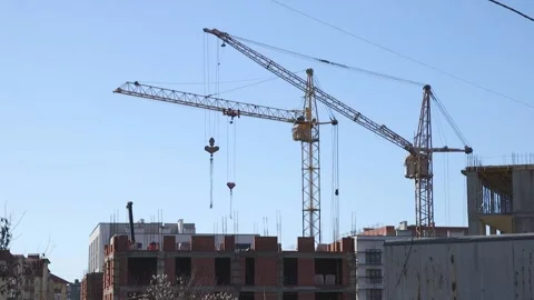 Construction work for the construction of a high-rise building. Stock Footage 170554648