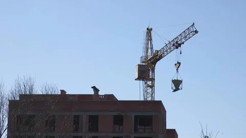 Construction work for the construction of a high-rise building. Stock Footage 170554654