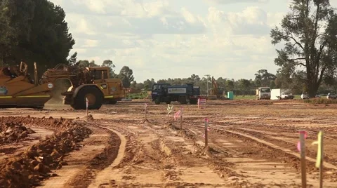 Construction work on development site with heavy machinery 스톡 동영상 45623894