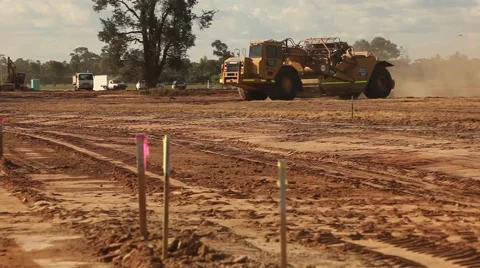 Construction work on a development site with heavy machinery 스톡 동영상 45624509