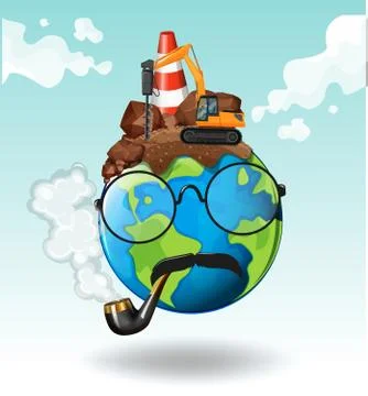 Construction work on earth Stock Illustration