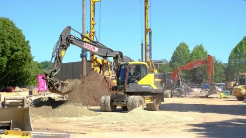 Construction Work Echternach Luxembourg Stock Footage 131590340