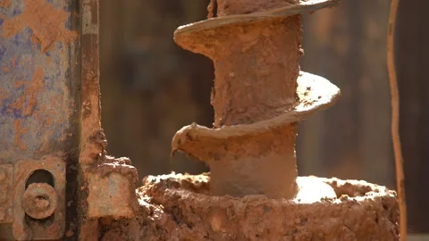 Construction work, equipment, drilling the earth Stock Footage 276964886
