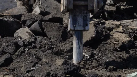 Construction work, equipment, drilling the earth Stock Footage 276965183