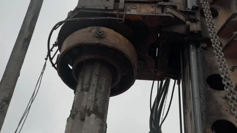 Construction work, equipment, drilling the earth Stock Footage 276967856