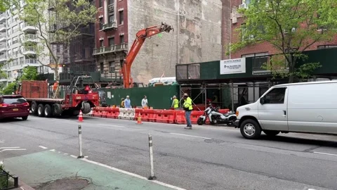 Construction work on Fifth Ave NYC Stock Footage 274482725