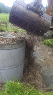 Construction work of hydraulic engineering Stock Photos